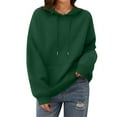 thumbnail image 4 of Oversized Hoodie Women Plain Fleece Hooded Sweatshirt with Pockets Casual Long Sleeve Pullover Sweat Shirts Y2k Tops Green 2XL, 4 of 6