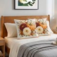 thumbnail image 6 of Fall Thanksgiving Pillow Covers 20x20 Set of 2, Orange Pumpkins Leaves Floral Harvest Throw Pillow Covers Decorative Couch Cushion Cover, Microfiber Soft Pillowcases for Bedroom Living Room Sofa, 6 of 9