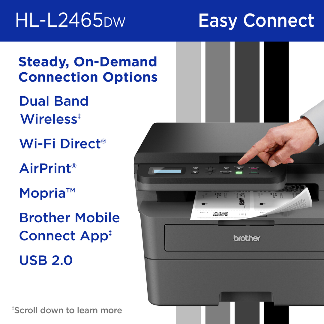 Brother HL-L2465DW Wireless Monochrome Laser Printer photo 8
