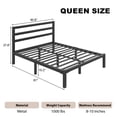 thumbnail image 2 of E-motie Queen Size Metal Platform Bed Frame with Headboard, Heavy Duty Metal Slat Mattress Foundation, Easy Assembly, No Box Spring Needed, Black, 2 of 8