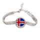 thumbnail image 1 of Resumen de patron de la bandera de Islandia Pulsera de tobillera de cadena de tenis, joyería de diamantes, 1 of 3