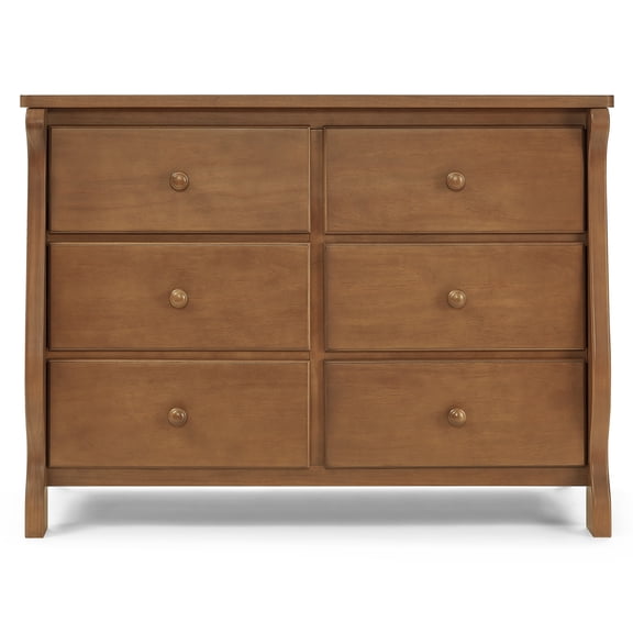 Delta Children Universal 6 Drawer Dresser, Interlocking Drawers, Chestnut