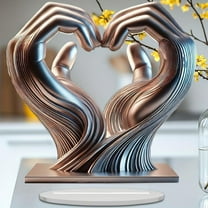 Love Finger Statue Heart-Shape Acrylic Hands Sculpture Modern Art Crafts Home Decor Aesthetic Decoration for Bedroom