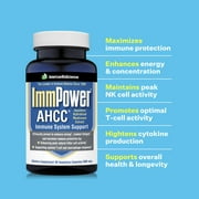 ImmPower AHCC 500mg by American BioSciences, Immune Support Hybridized Mushroom Supplement, 60 Vegetarian Capsules for All Ages