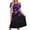 Purple#3, variant on Levmjia Women's Short Sleeve Printed Dress Crew Neck Casual Pocket A Line Swing Dress for Summer Daily