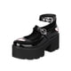 thumbnail image 2 of Moda para mujer Tacones altos gruesos Color sólido Sandalias con correa en el tobillo Estilo británico Hebilla de cinturón Patrón de corazón Uniforme de estudiante Zapatos de cuero barnizado Wmkox8yii hfjk1994, 2 of 6