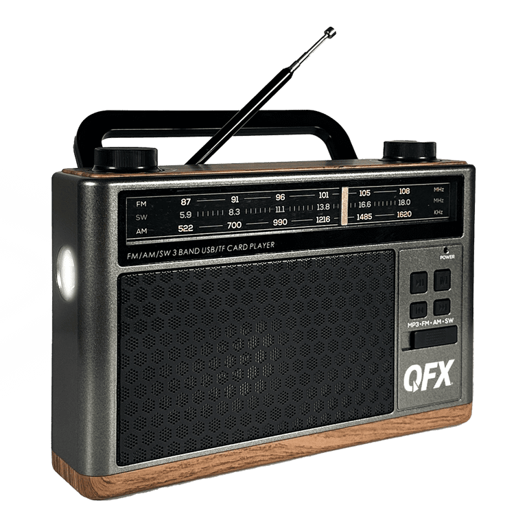 QFX Bluetooth Battery Shortwave Portable AM/FM Radios with