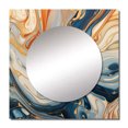 thumbnail image 2 of Designart "Aqua Symphony Teal Orange Expression" Abstract Square Mirror Wall Decor Transitional - Large Teal Square Bathroom Mirror - Square Printed Wall Mirror Art, 2 of 5