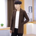 thumbnail image 5 of Chaquetas de punto para hombre Cárdigan de lana de primavera y otoño Suéter largo atractivo, 5 of 5