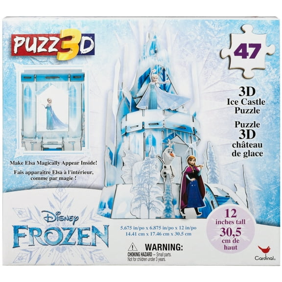 Disney Frozen 2, Hologram Puzzle 3D Olaf Anna Elsa Castle 47-Piece Plastic Jigsaw Puzzle