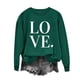 thumbnail image 1 of Penkiiy Camisetas Día de San Valentín Mujeres Amor Corazón Rojo Sudadera gráfica de manga larga Cuello Crew Valentines Tops XL Verde, 1 of 4