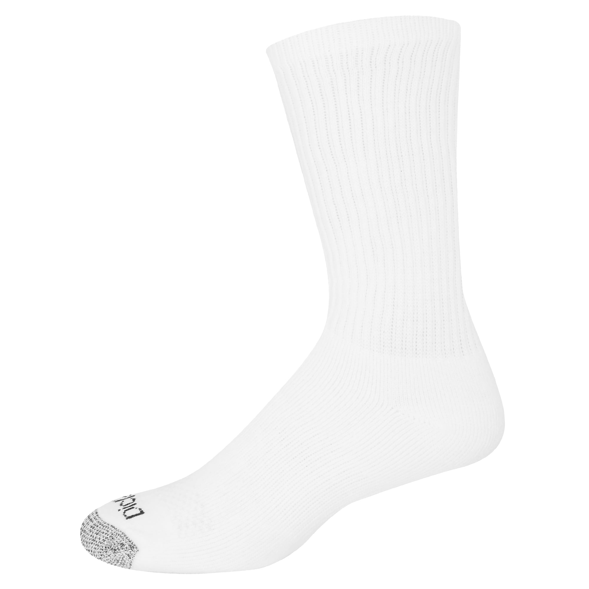 Dickies Men's Dri-Tech Crew Sock, 6 Pack, Solid White Sizes 6-12