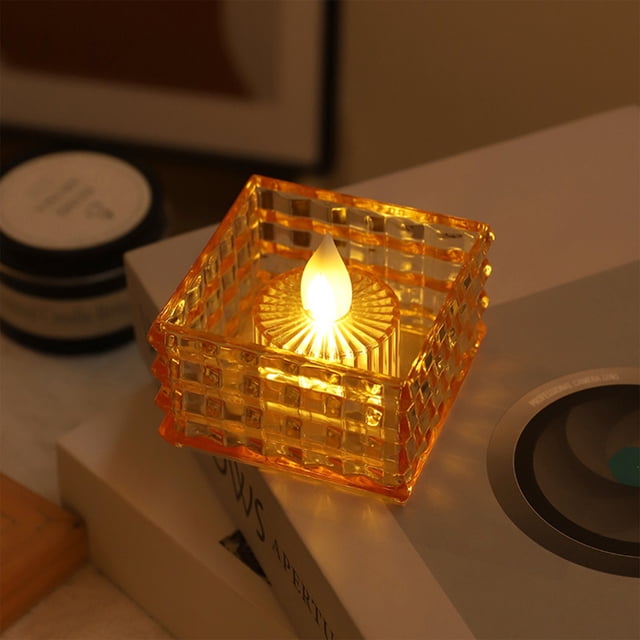 Xihbxyly Liquidación de Verano Velas a Pilas, Velas Led de Cristal, Velas Votivas, Velas Falsas para Navidad