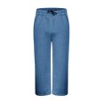 thumbnail image 6 of Dwellite Baggy Sweatpants Men Wide Leg Lounge Pants with Pockets Soft Drawstring Waist Open Bottom Joggers for Gym Travel Blue 2XL, 6 of 7
