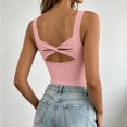 thumbnail image 7 of Women Undershirt Baeitkot Women's Fashion Solid Color Round Neck Built-In Chest Pad No Sleeve Sports Top, 7 of 7