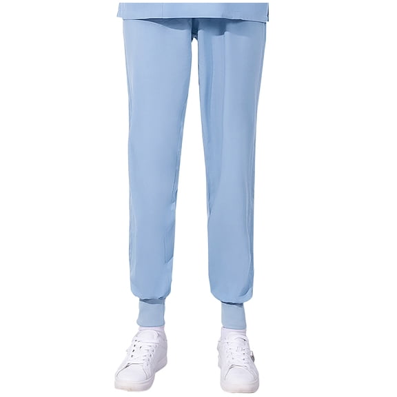 Women Jogger Scrub Pants with Pockets Drawstring Stretch Soft Trousers High Waist Scrubs Medical Cargo Bottoms