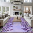 thumbnail image 3 of Purple Lavender Area Rugs 5'x8', Washable Small Throw Rugs for Classroom Bedroom, Spring Watercolor Wild Flowers Plant Indoor Outdoor Rug Non-Slip Low Pile Carpet Runner Reversible Floor Mats, 3 of 8