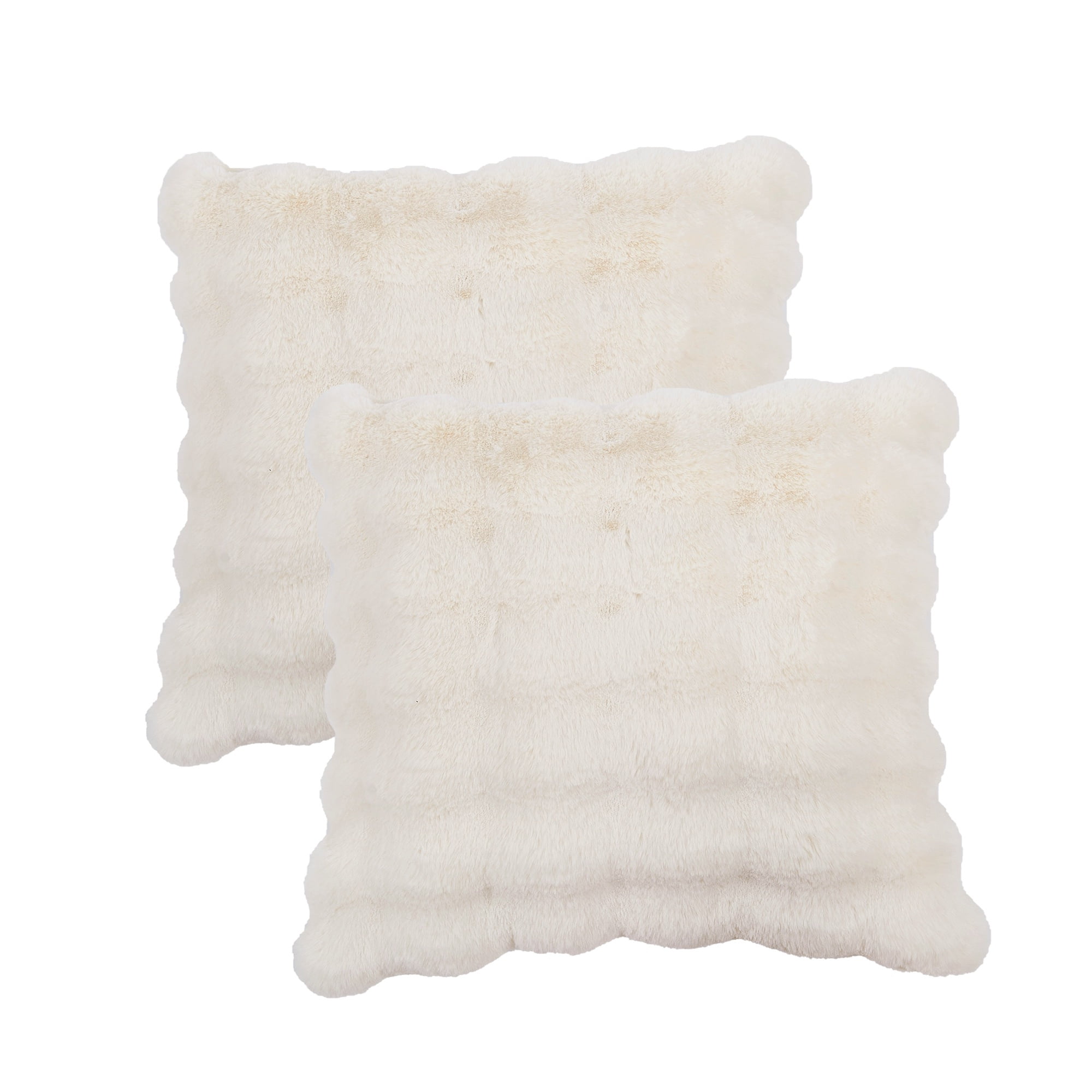 Home Soft Things Bubble Textured Faux Fur Pillow Covers, Set of 2, 20"x20", White