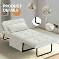 thumbnail image 5 of Ainfox Ottoman Chair Lounger Bed, 4 in 1 Convertible Single Sofa Couch Futon Bed, 71''L x 34''W(Cream Sherpa), 5 of 10