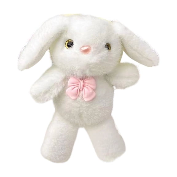 Stuffed Animal Standing Bunny Toys - 7" Small Cute Plushies with Floppy Ears & Fluffy Tail, Bedtime Bunny Stuffed Animal, Girl Toddler Toys & Birthday Gifts for Kids White