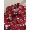 thumbnail image 5 of Wassery Kids Boys Christmas Gentleman Clothes Set 1T 2T 3T 4T 5T Little Boys Santa Claus Printed Short Sleeve Button Shirt + Solid Color Shorts Set 2PCS Christmas Clothing Outfits for Toddler Boys, 5 of 8