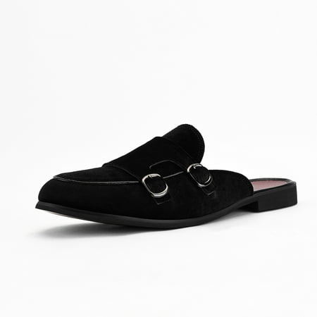 

HOLEX Mens Shoes Luxury Velvet Gold Buckle Slip-on Penny Loafers Casual Smoking Slippers Indoor Outdoor sandals