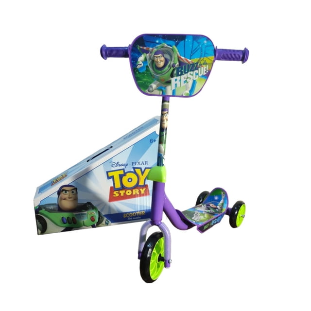 Patin del Diablo Scooter The Baby Shop altura ajustable, tres ruedas Toy Story y Buzz Verde -