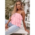 thumbnail image 6 of FreshPretty Spaghetti Strap Ruffle Babydoll Peplum Tank Tops for Women Summer Cute Flowy Beach Vacation Cruise Outfits, 6 of 6