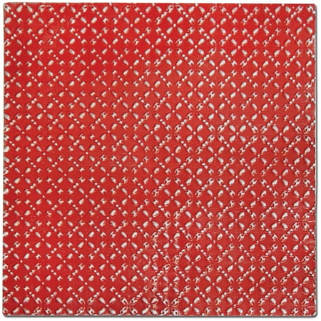 Salvaged Tin Ceiling Tile 12"X12"-Bright Red Diamond