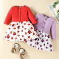 thumbnail image 6 of Esaierr Baby Girls Ladybug Print Dress Set,Newborn Long Sleeve Cardigan Jacket,Toddler Sleeveless Dress,Fall Solid Color Casual Dress for 6m-3y, 6 of 6