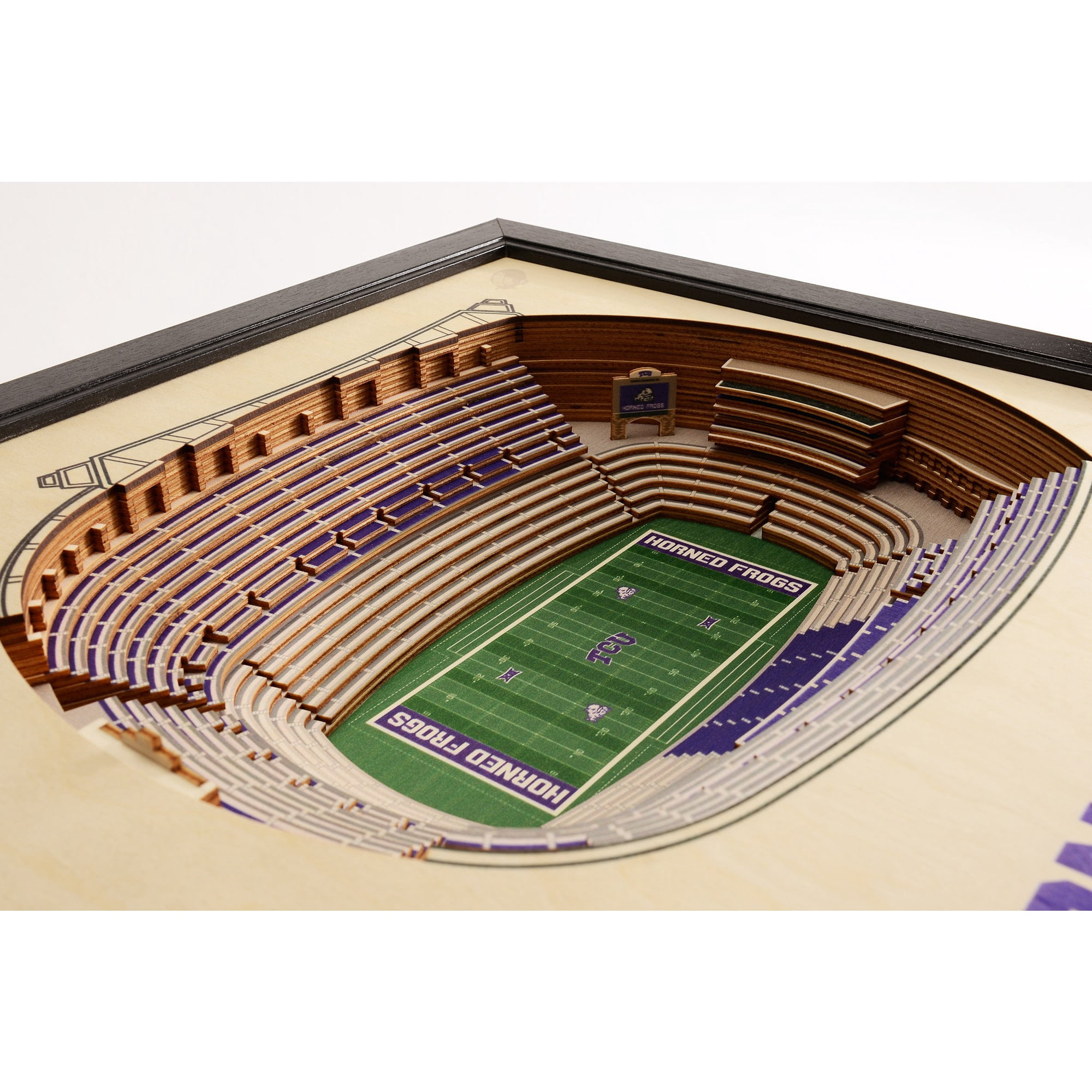 TCU Horned Frogs 25.5'' x 19.5'' 25-Layer StadiumViews 3D Wall Art