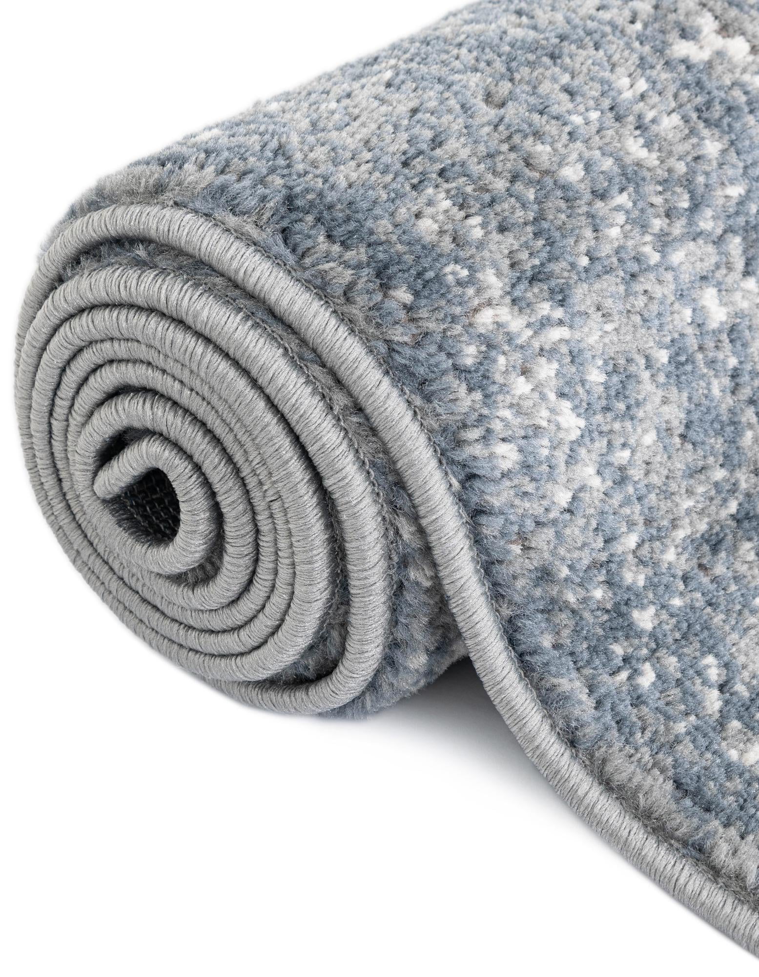 Unique Loom Portland Collection Area Rug - Woodburn (5' 3" Square Blue/Ivory)