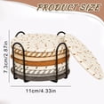 thumbnail image 3 of 8 Pcs Drink Coasters with Holder, 4 Colors Absorbent Coasters, Minimalist Cotton Woven Coaster Set for Living Room Decor, Tabletop Protection Suitable for Kinds of Cups, 4.3 Inches(Grey,4.3x4.3"), 3 of 8