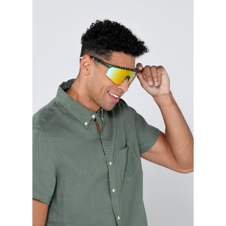 Panama Jack Men's Shield Fashion Sunglasses Black - Walmart.com