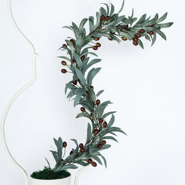 43" Faux Olive Branch Garland | Artificial Greenery Garland With Olives