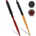 thumbnail image 1 of Petite Brosse Ronde pour Cheveux, 2 Pcs Mini Brosses à Rouleau avec Poils en Nylon Rigides, Brosse de Coiffure Professionnelle pour Salon pour Séchage au Sèche-Cheveux Coiffage des Cheveux Bouclés Frange Lifting Soin de la Barbe, 1 of 5