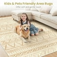 thumbnail image 4 of xianlin-Boho 3x5 Area Rugs Modern Geometric Carpet for Living Room Soft Comfort Bedroom Rugs Machine Washable Moroccan Area Rug Non Slip Rug for Dining Room Indoor Floor Throw Carpet Neutral Rug Red, 4 of 4
