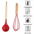 thumbnail image 3 of Juego de utensilios de cocina, 2 uds., mango de madera, resistencia al calor, espátula de silicona, cuchara, utensilios de cocina, 3 of 5