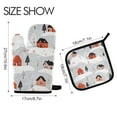 thumbnail image 2 of Yayeee Oven Mitts and Pot Holder Set of 2 Heat Resistant Kitchen Gloves Baking Hot Pad, Cartoon Red Houses, 2 of 5