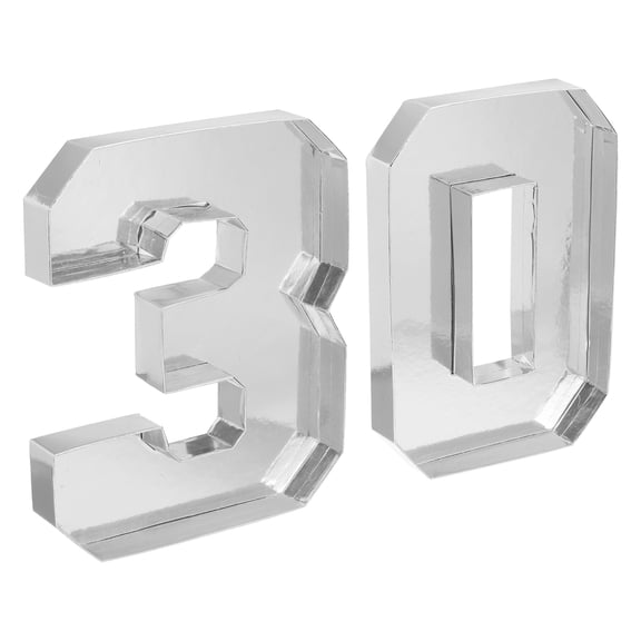 Uxcell 30 Cardboard Number Set, Paper Box Fillable Tray Container for Mache Chocolate Candy Decorations, 10" Silver