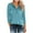 Light Blue, variant on Women's Plus Size Three Quarter Sleeve Raglan T-Shirt with V-Neck Button Detail and Loose Fit Comfort Top