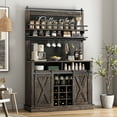 thumbnail image 3 of 2024 New Coffee Bar Cabinet Kitchen Coffee Cart with Drawer for The Home, Movable Farmhouse Coffee Station Table on Wheels for Living Room, Entryway, Dining Room, Kitchen, 3 of 9