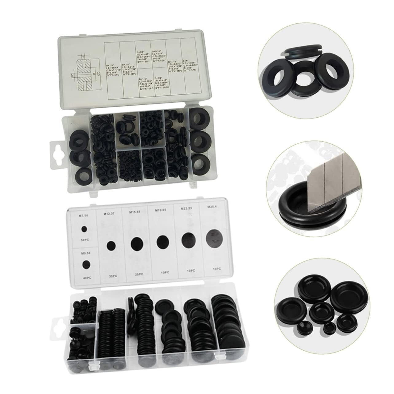 3 Sets Grommet Grommet Rubber Ring Rubber Plugs for Holes Assorted Sizes Rubber Grommets for Wiring Gasket for Plumbing Hole Plugs Rubber Grommet Assortment Rubber Grommet Kit