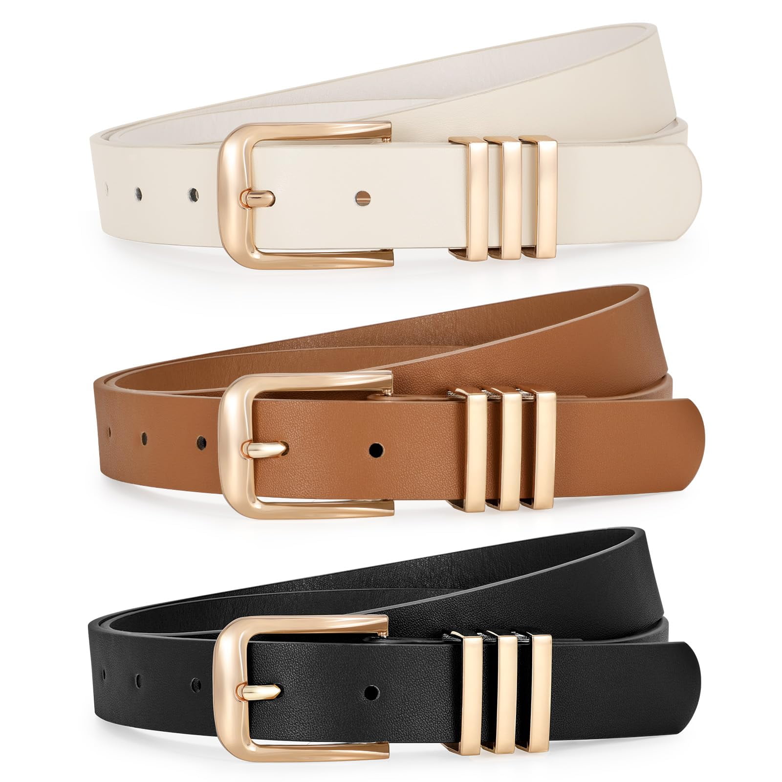 Wrangler Women\'s 3 Piece Belt with Veg Tanned Leather Men main image 3