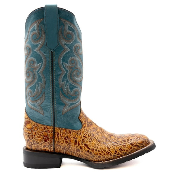 Ferrini Mens Kai Embroidered Square Toe Cowboy  Mid Calf Boots