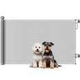 thumbnail image 1 of PawHut Barrière Rétractable pour Chien s'Étend jusqu'à 55 Pouces de Large, 34 Pouces de Haut, Gris, 1 of 10
