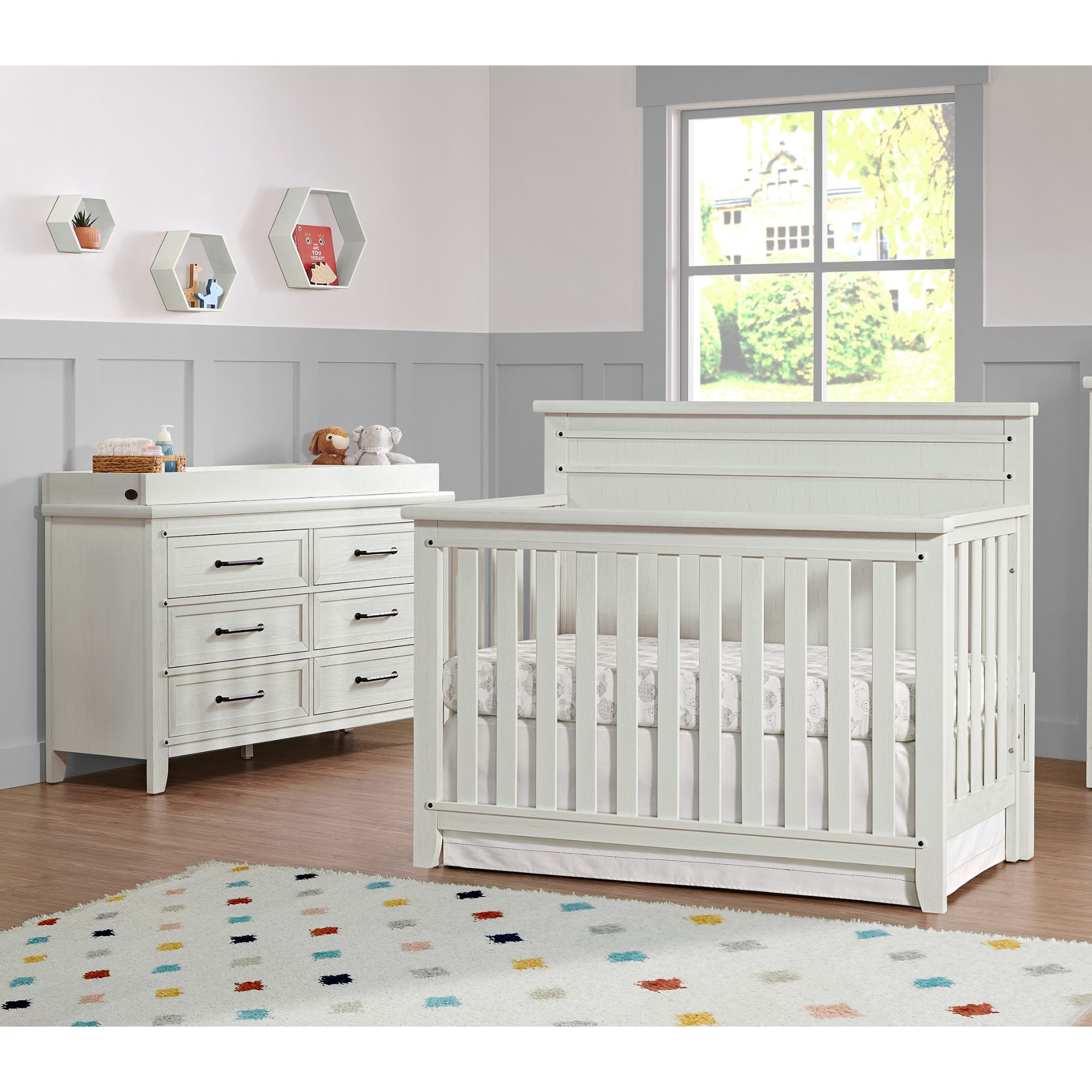 Soho Baby Morrison 4-in-1 Convertible Crib, Rustic White - image 2 of 2