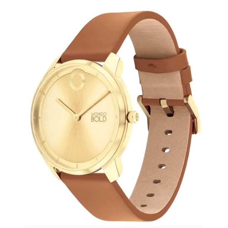 Movado Bold 3601019 Trend Element Gold Dial Brown Leather  display picture 1