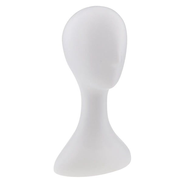 Cabeza de maniquí de plástico para mujer, modelo de peluca, gorra de sol, expositor, reserva de color Blanco