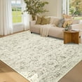 thumbnail image 2 of Washable Vintage Area Rug – Distressed Non-Slip Low Pile Carpet, Soft, Mark Resistant, Non-Shedding, Collapsible – For Living Room, Bedroom, Dining Room, Office, Nursery, Home Decor, 2 of 7